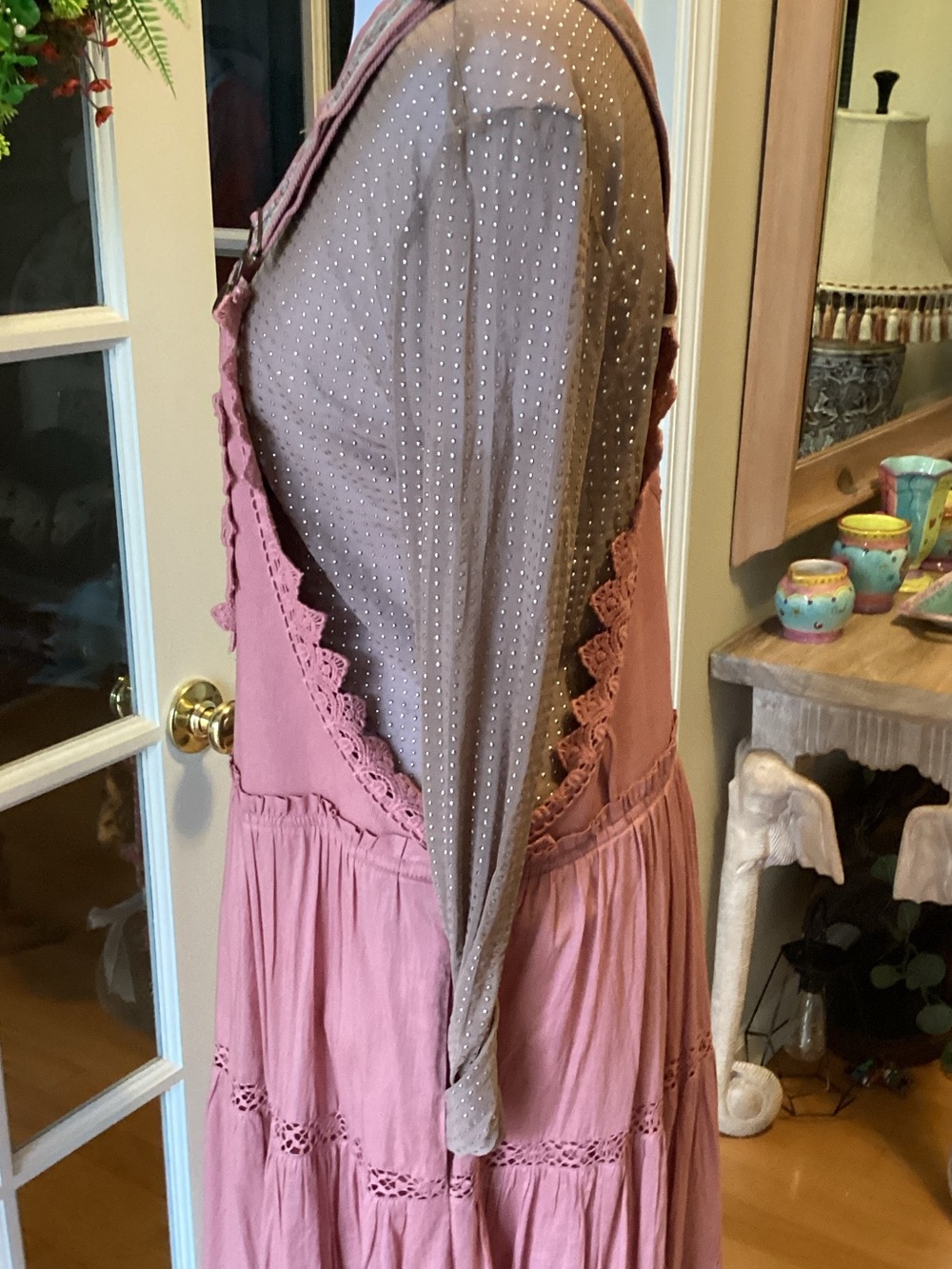 Free People Dusty Rose Pink Cotton Maxi Skirt Overalls - Picture 5 of 16